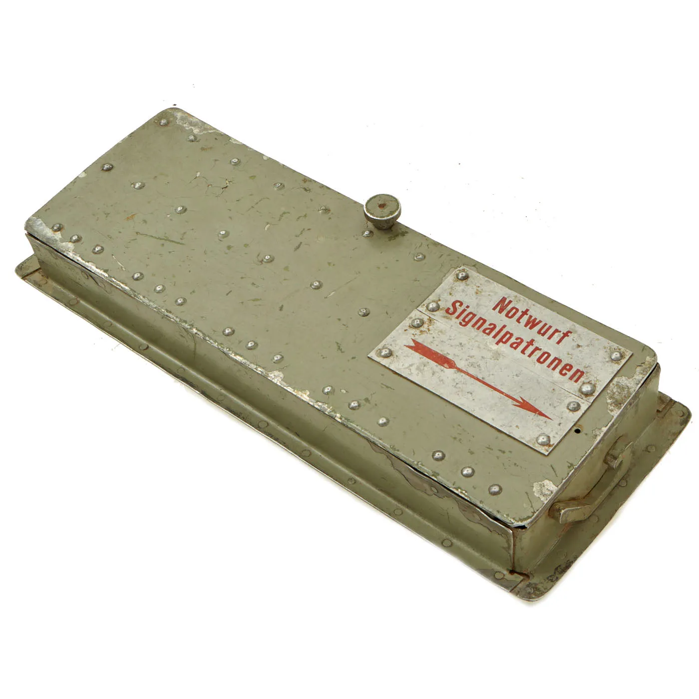 Original German WWII Luftwaffe Aircraft Emergency Flare Signal Cartridge Aluminum Dispenser - Notwurf Signalpatronen