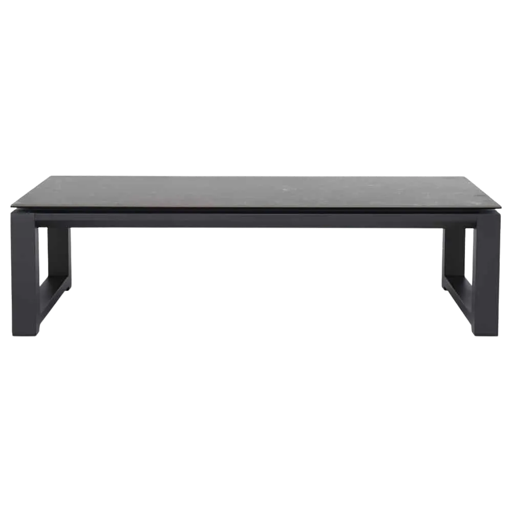 Paros Aluminium Outdoor Coffee Table (Charcoal) with Ceramic Top (Concrete Look)