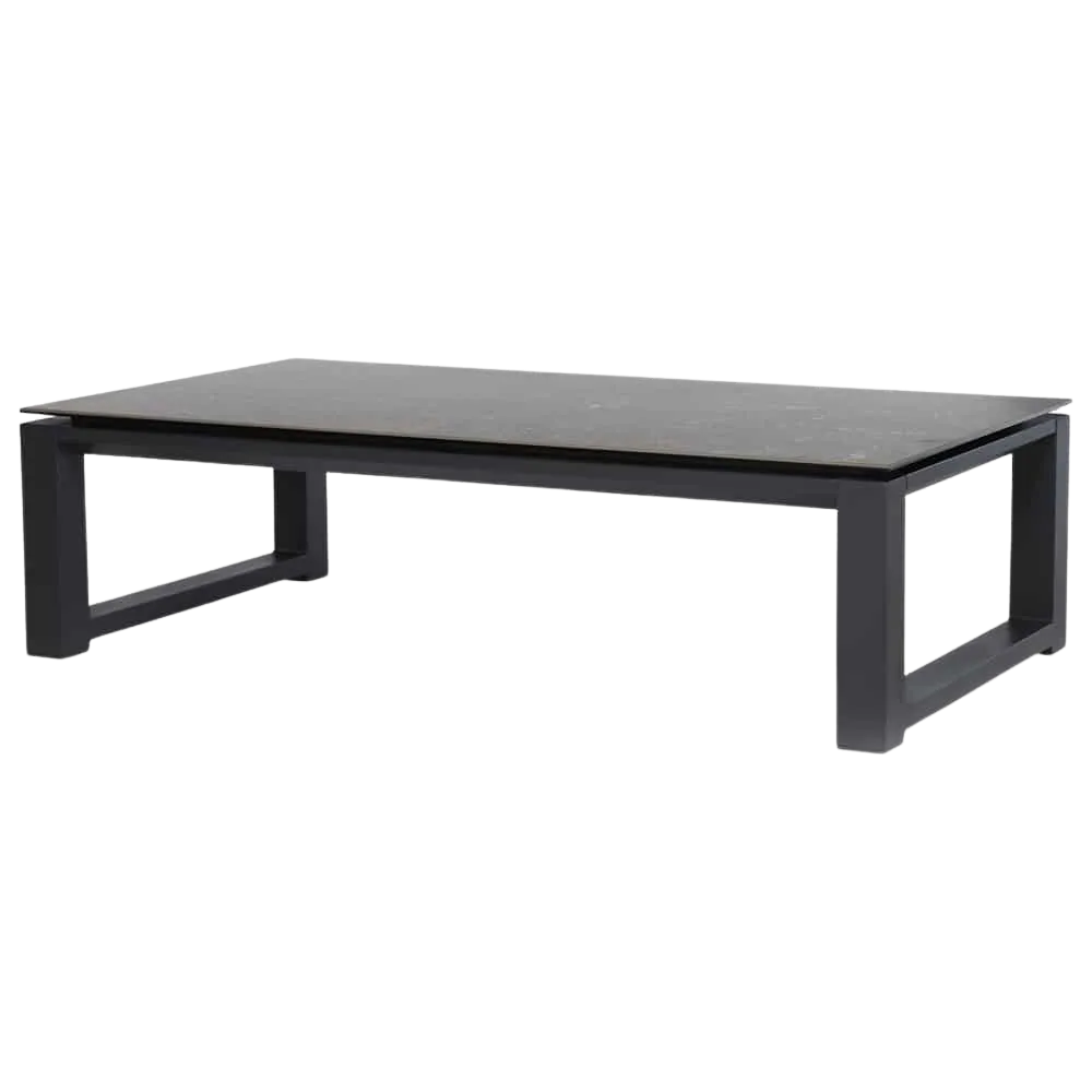Paros Aluminium Outdoor Coffee Table (Charcoal) with Ceramic Top (Concrete Look)