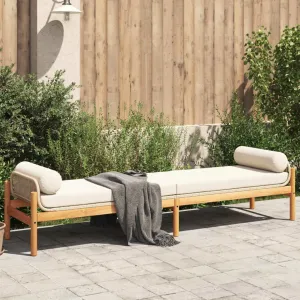 Patio Bench with Cushion Outdoor Loveseat Furniture Poly Rattan Acacia