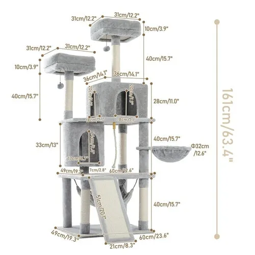 Pet Cats Tree House Condo Perch Entertainment Playground Stable
