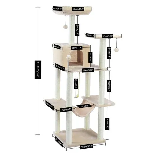 Pet Cats Tree House Condo Perch Entertainment Playground Stable