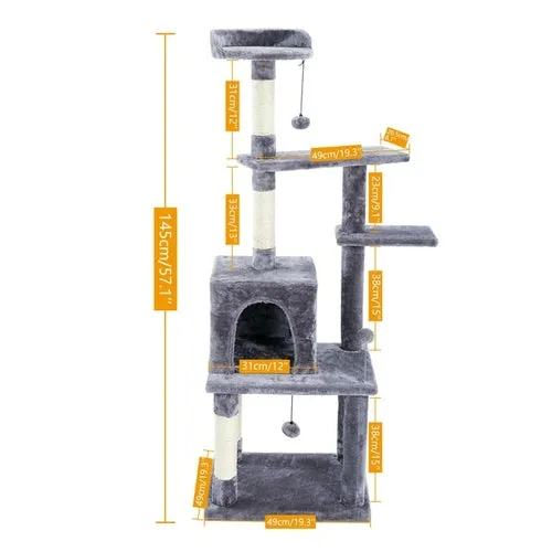 Pet Cats Tree House Condo Perch Entertainment Playground Stable