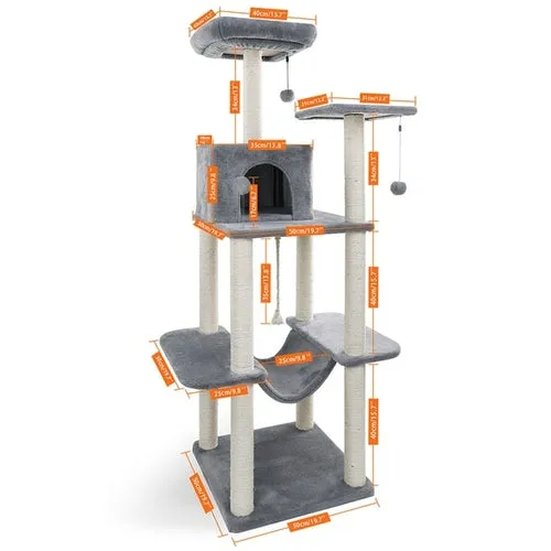 Pet Cats Tree House Condo Perch Entertainment Playground Stable