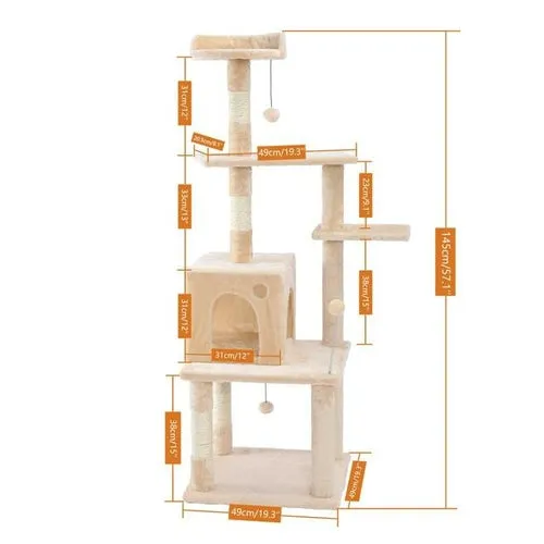 Pet Cats Tree House Condo Perch Entertainment Playground Stable