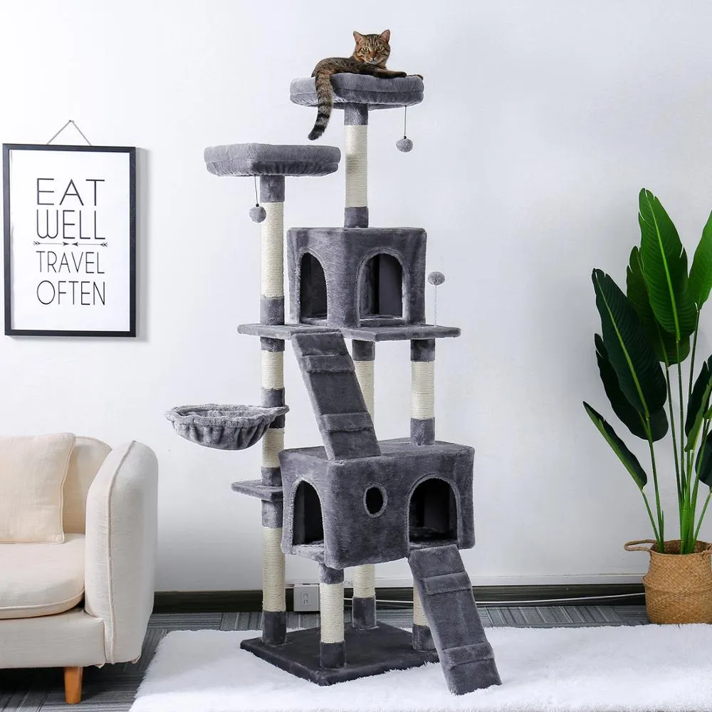 Pet Cats Tree House Condo Perch Entertainment Playground Stable