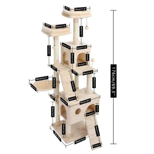 Pet Cats Tree House Condo Perch Entertainment Playground Stable