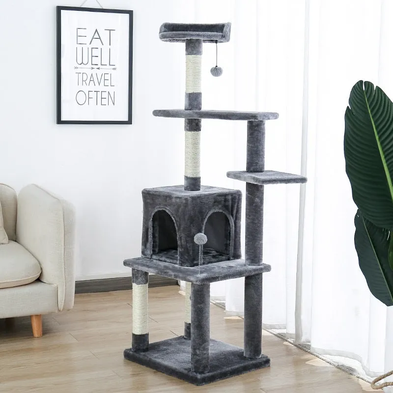 Pet Cats Tree House Condo Perch Entertainment Playground Stable