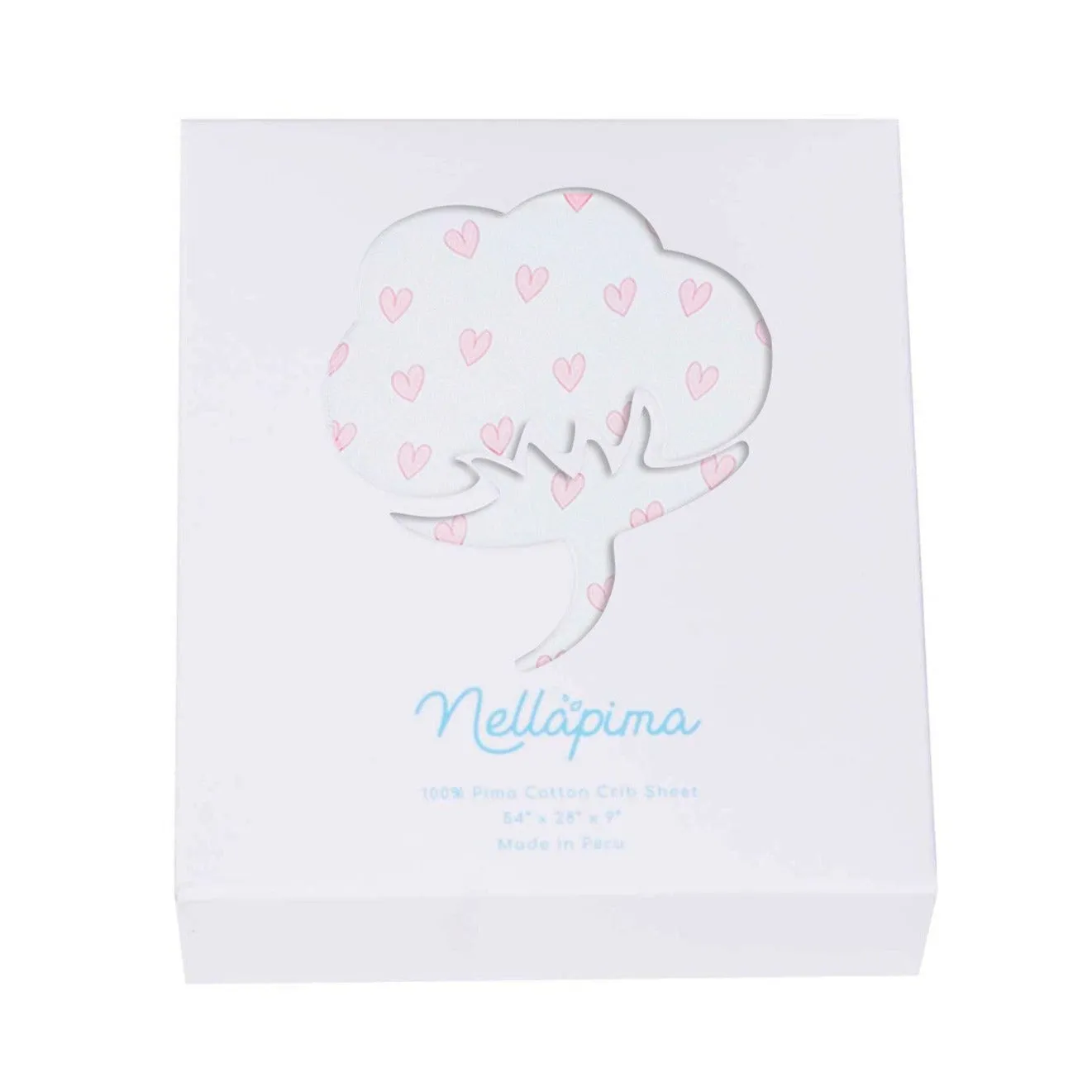 Pink Heart Print Crib Sheets
