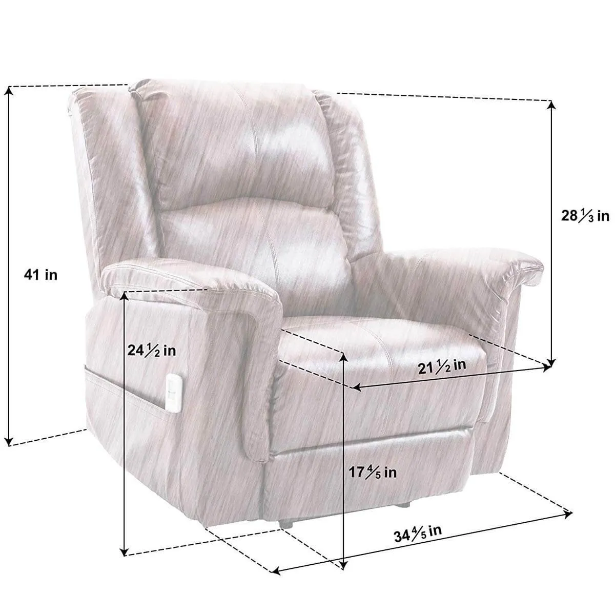 Power Lift Chair Electric Recliner for Elderly with Heat and Massage, 3 Positions, 2 Side Pockets, Faux Leather Recliners, Luxury Brown