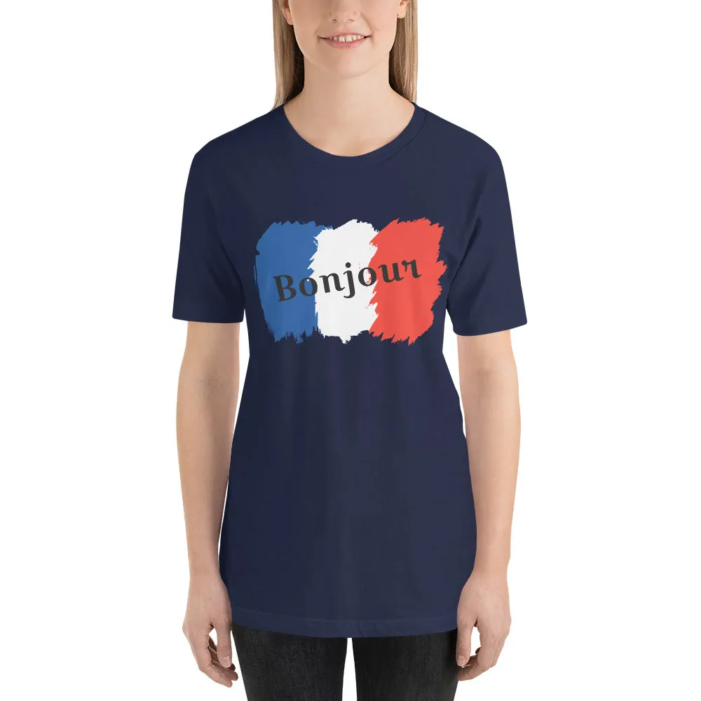 Snooty Fox Art Unisex T-Shirt - Bonjour