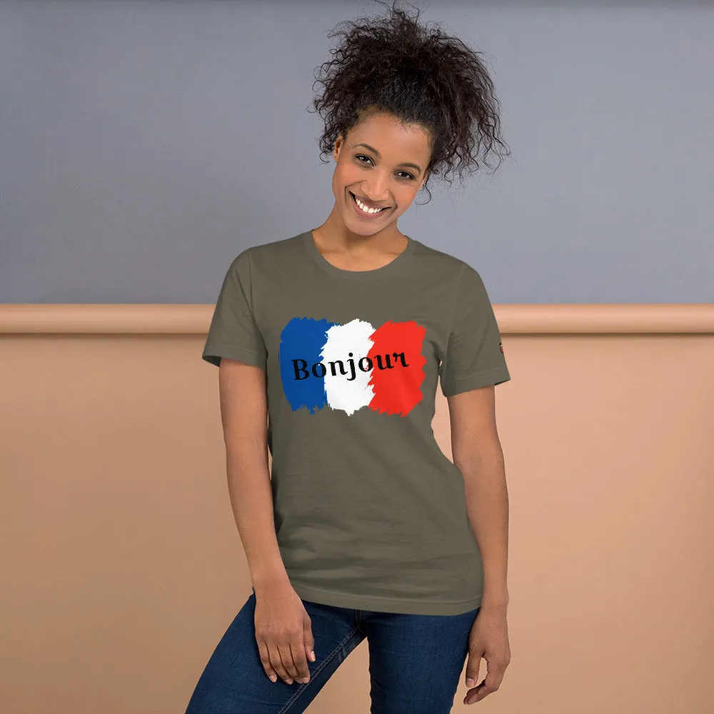 Snooty Fox Art Unisex T-Shirt - Bonjour
