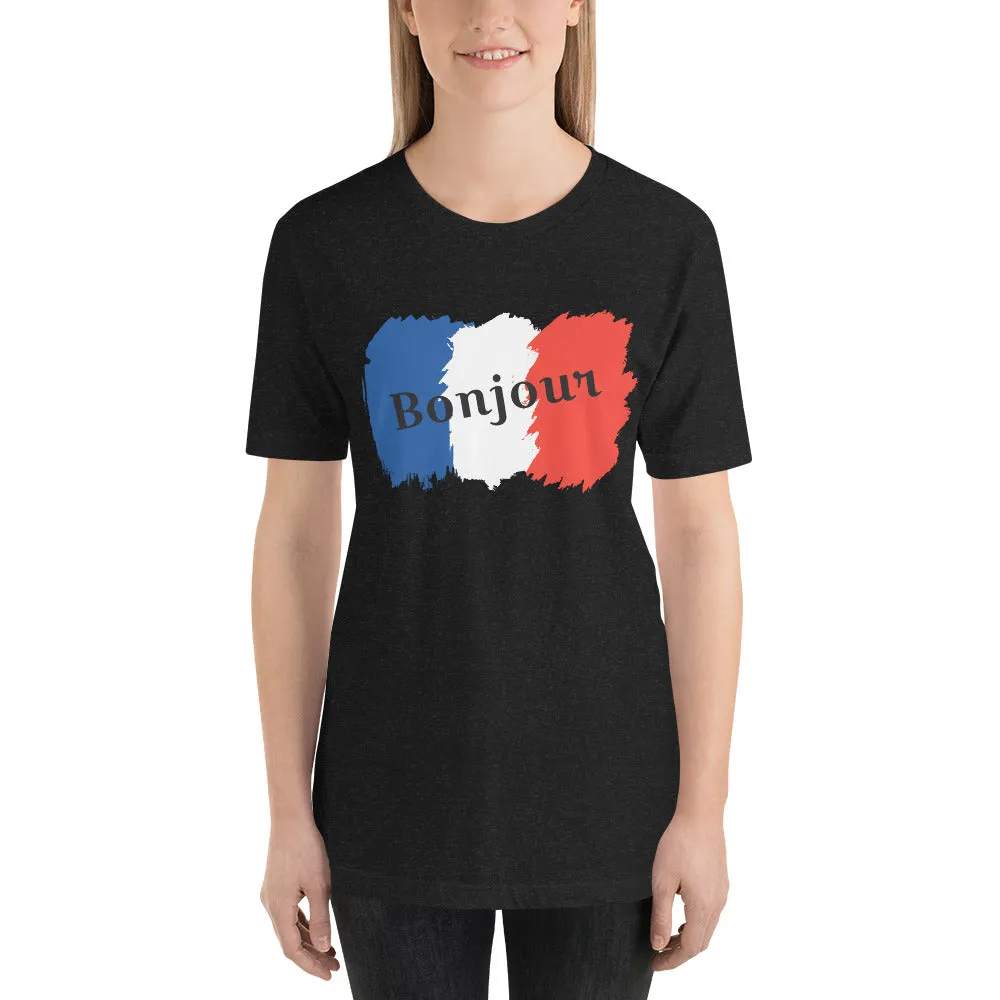 Snooty Fox Art Unisex T-Shirt - Bonjour