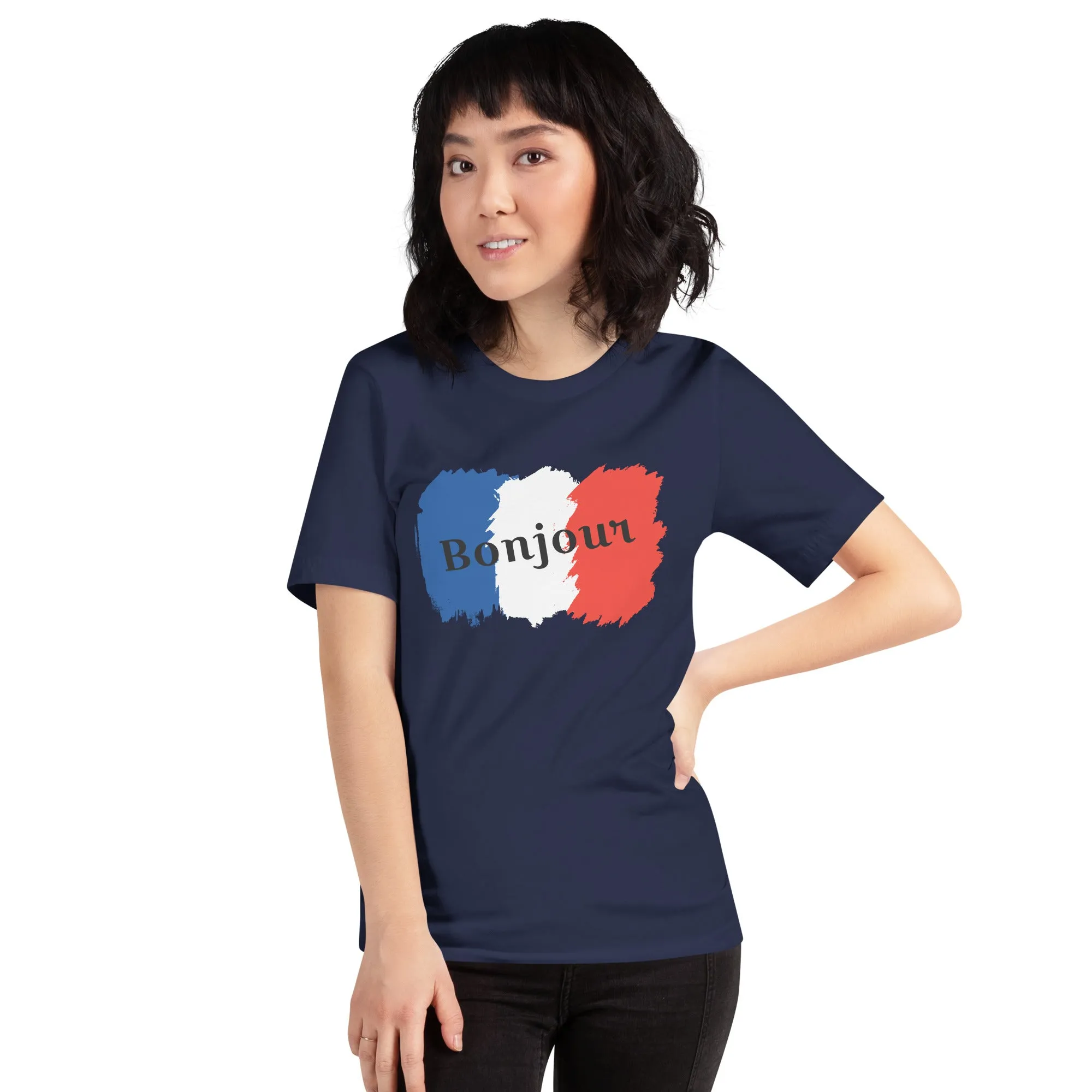 Snooty Fox Art Unisex T-Shirt - Bonjour