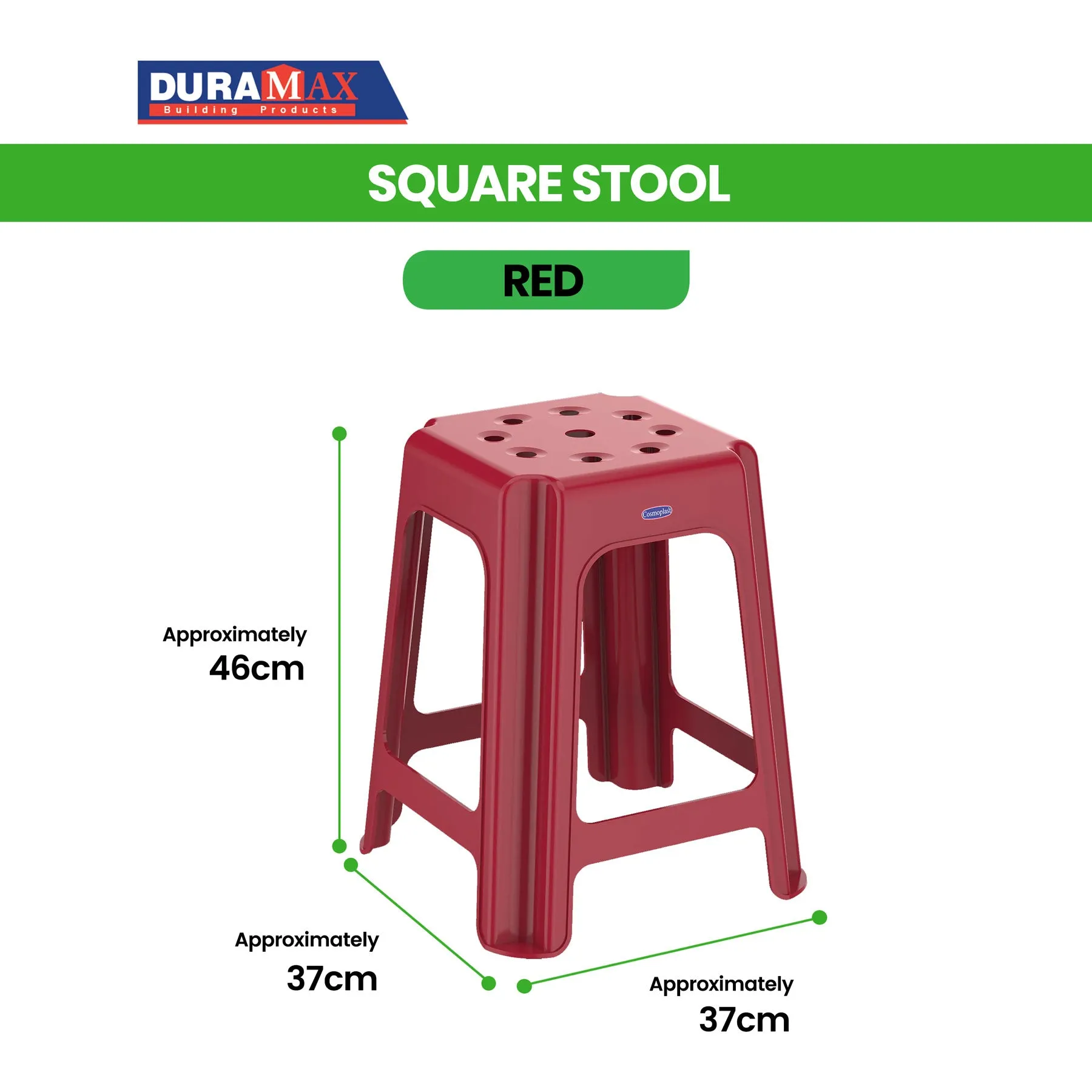 Square Stool / Chair (Red/White)