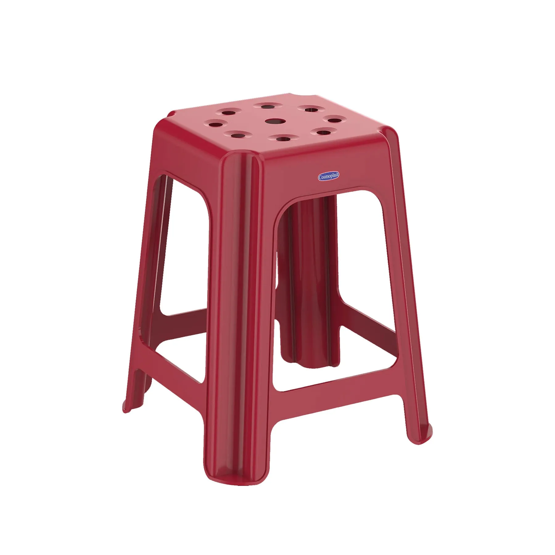 Square Stool / Chair (Red/White)