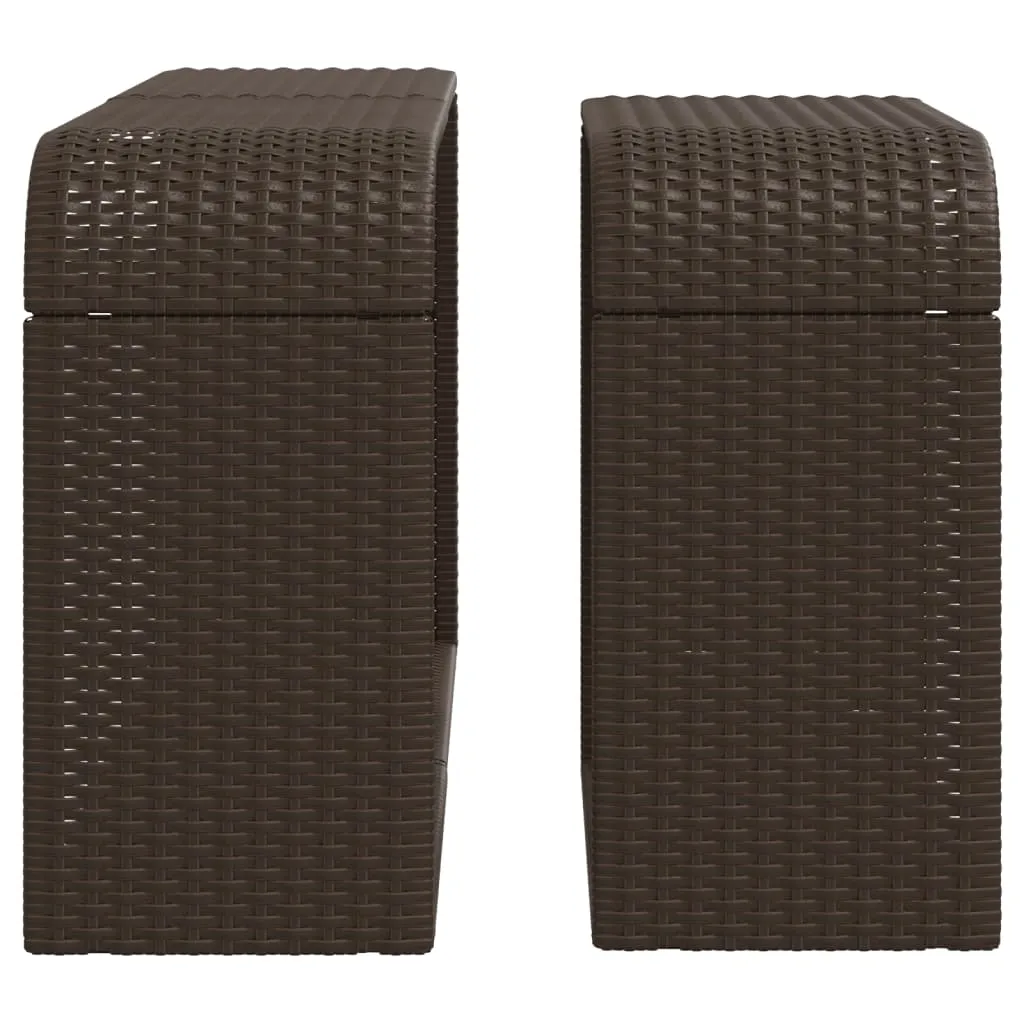 Storage Shelves 2 pcs Brown Poly Rattan