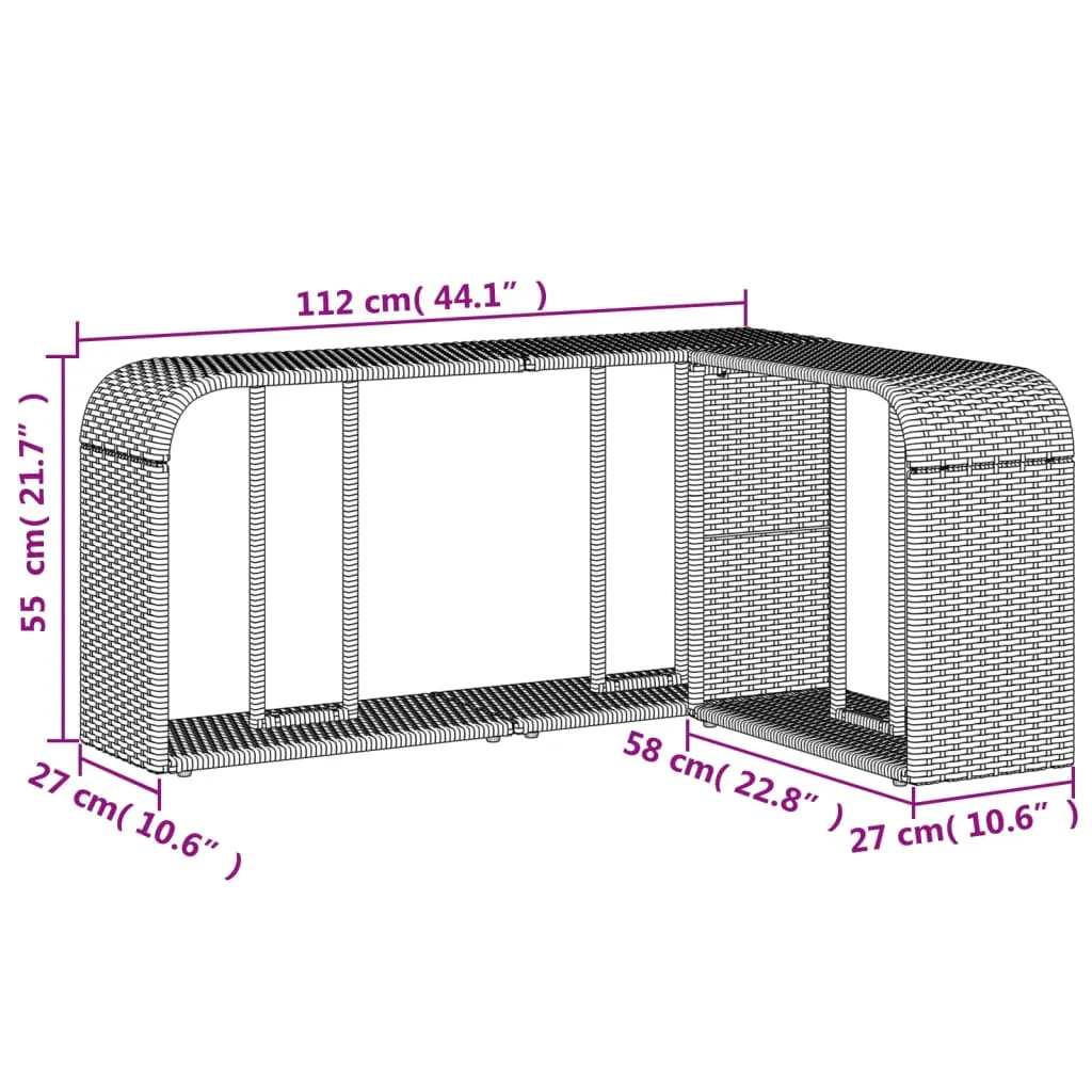 Storage Shelves 2 pcs Brown Poly Rattan