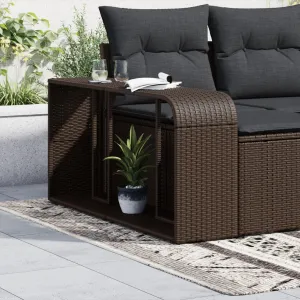 Storage Shelves 2 pcs Brown Poly Rattan