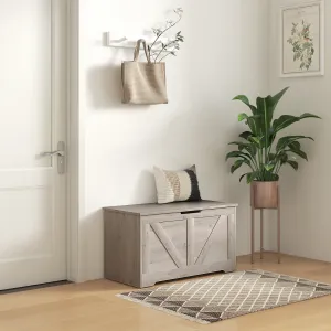 Storage Trunk for Living Room, with Safety Hinges, 80cm, Grey