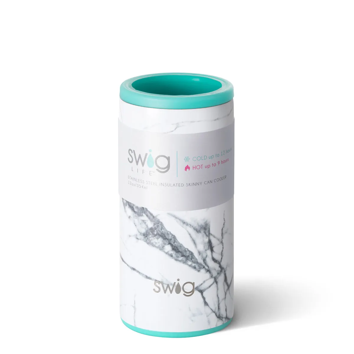 SWIG {MARBLE SLAB} Skinny Insulated Stainless Steel Can Cooler (12 oz.)