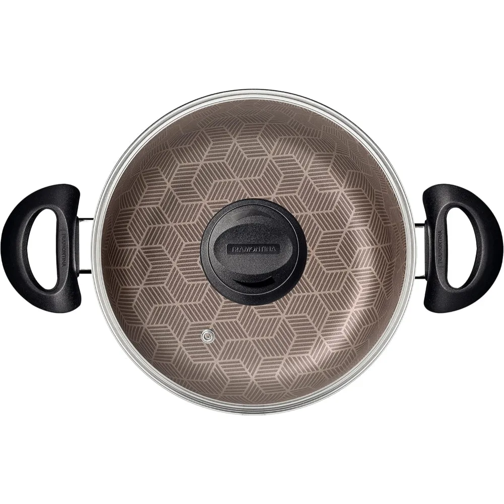 Tramontina Brazil  Paris 28cm Red Aluminum Casserole with Interior and Exterior Starflon Max Red PFOA Free Nonstick Coating