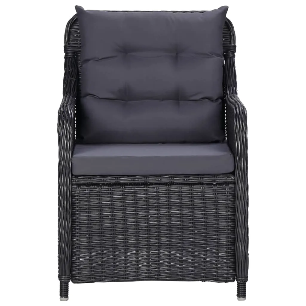 vidaXL 5 Piece Patio Dining Set Black - Outdoor Furniture for a Stylish Patio