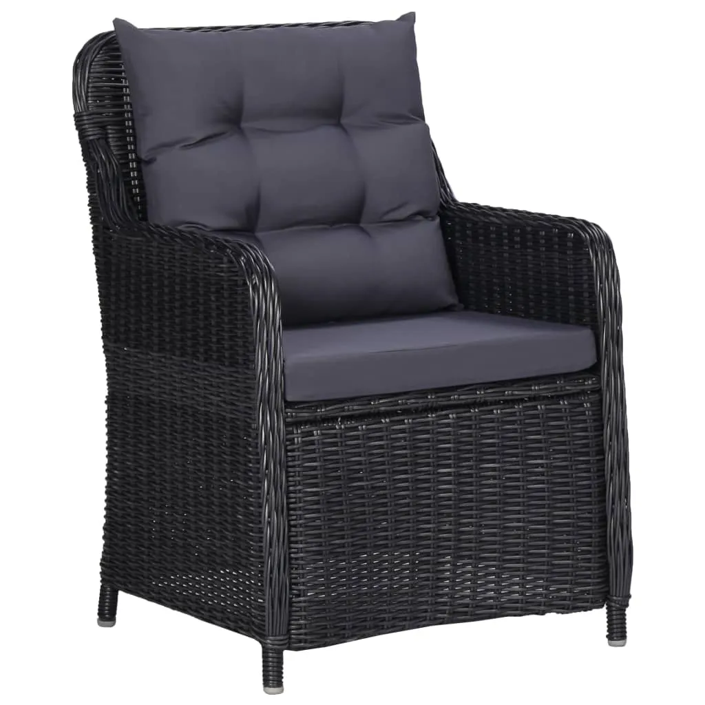vidaXL 5 Piece Patio Dining Set Black - Outdoor Furniture for a Stylish Patio