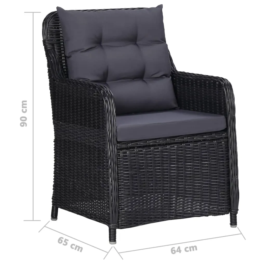 vidaXL 5 Piece Patio Dining Set Black - Outdoor Furniture for a Stylish Patio