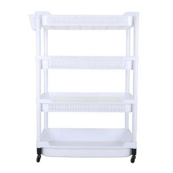 White 4 Tier Multipurpose Jumbo Layer Trolley