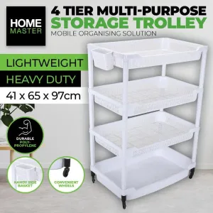White 4 Tier Multipurpose Jumbo Layer Trolley